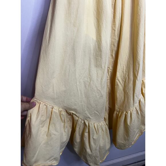 MIKA & GALA Sunday Mornings Ruched Bust Midi Dress Lemon Size Small - Picture 7 of 8